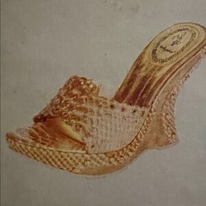 Baby Phat Metallic Gold Woven Wedge Slide